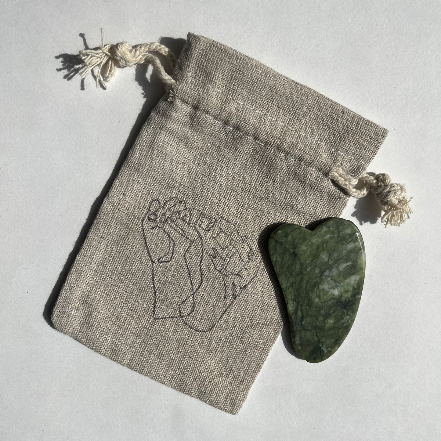 Jade Heart Shaped Gua Sha Tool