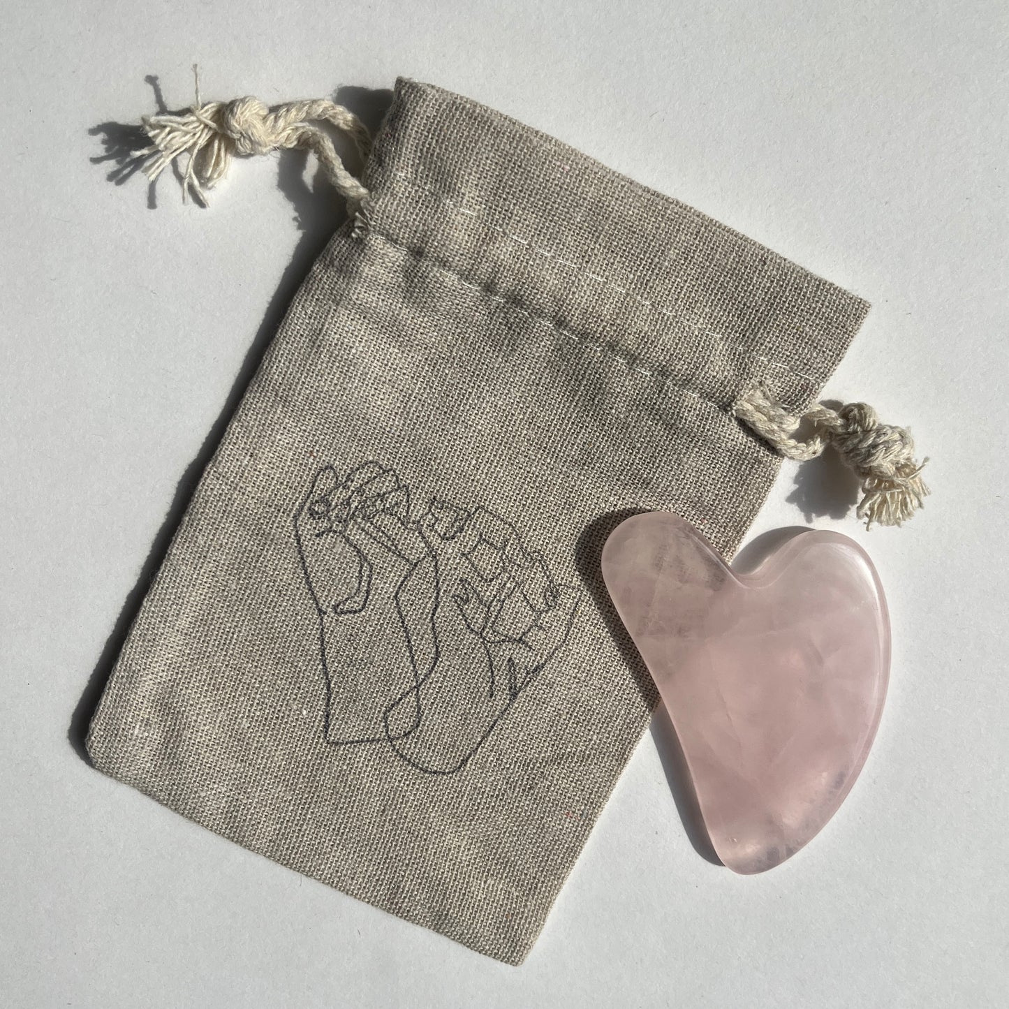 Rose Quartz Crystal Heart Shaped Gua Sha Tool